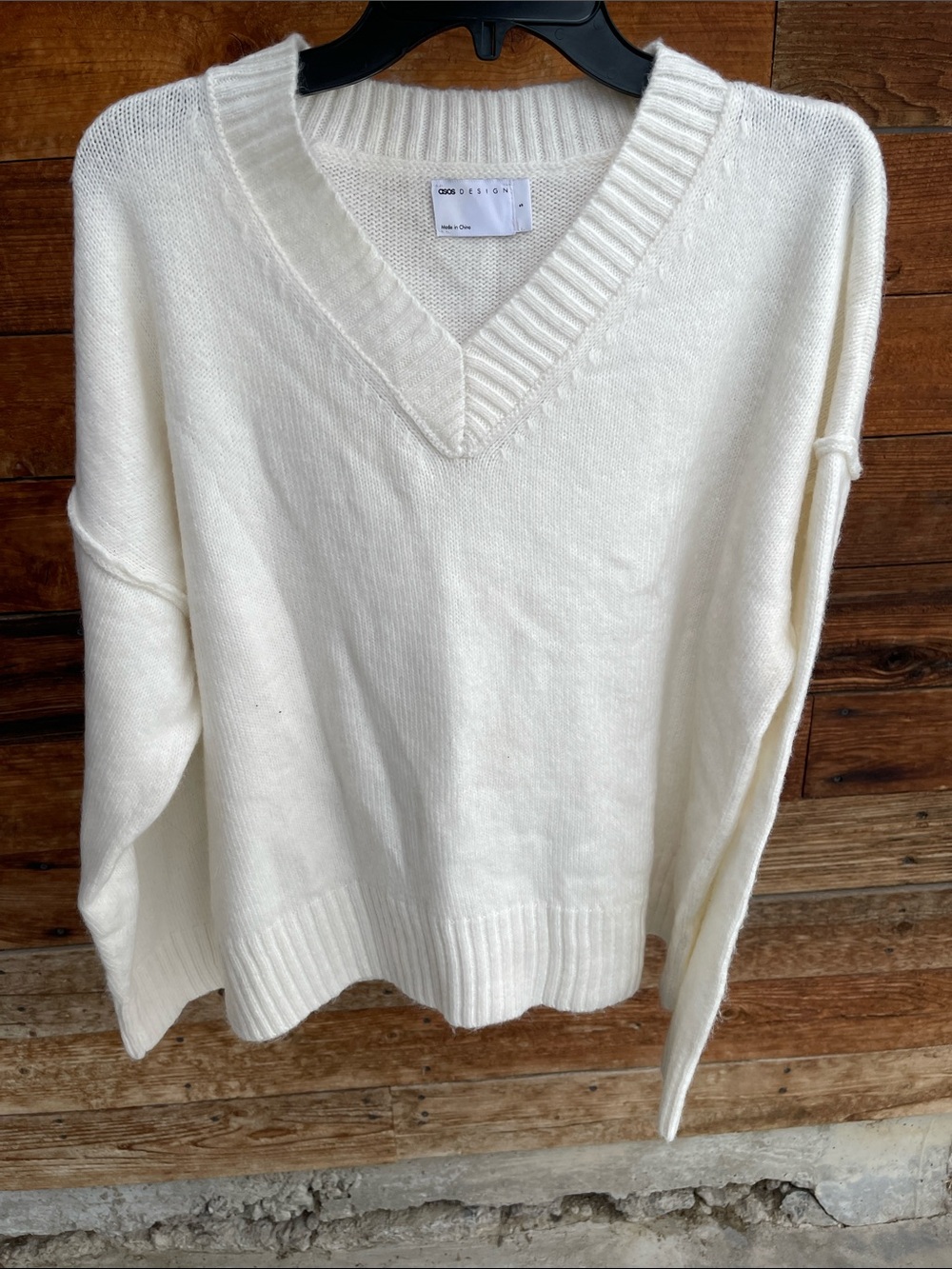 ASOS Cream V-Neck Sweater